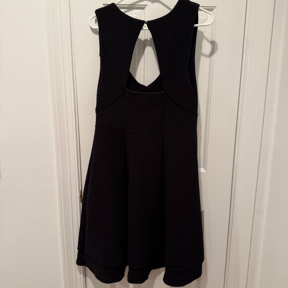 Maeve Anthropologie Dress Textured Sweetheart Fit and Flare Swing Black Size L - Picture 2 of 4
